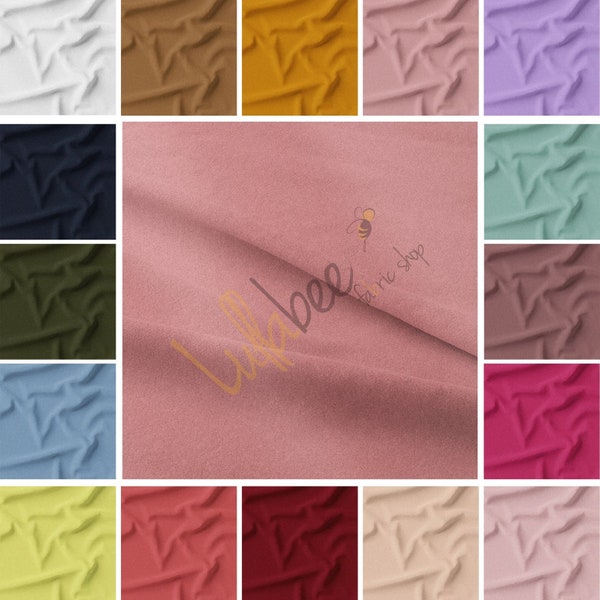 27 colores - Tela de vestir de spandex elástico de jersey de crepé de buceo liso Material 60 "W