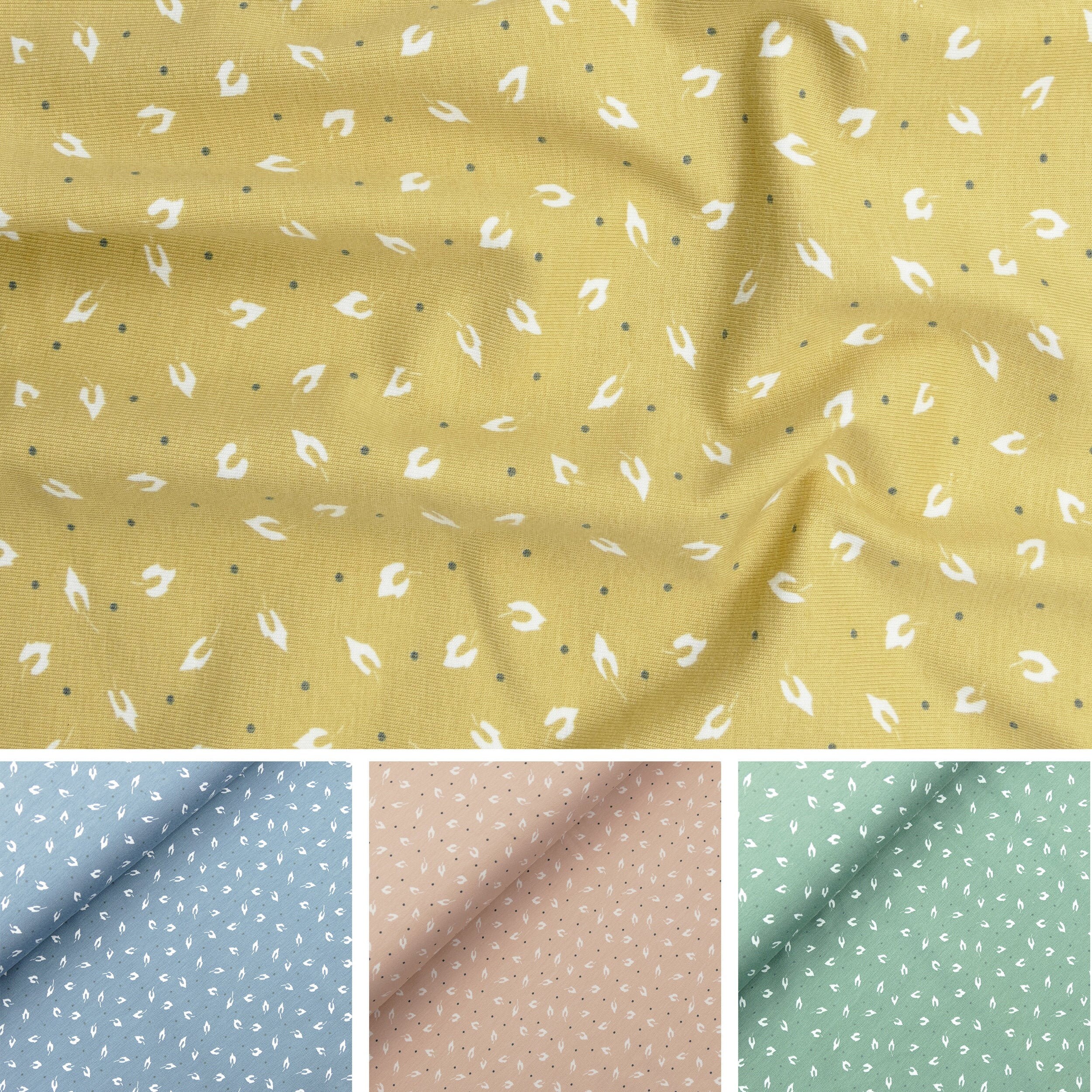 Organic Soft Cotton Jersey Stretch Feather Digital Print Fabric Dress…