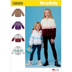 Eenvoud Naaipatroon S8999 Gebreide jas met capuchon voor kinderen en meisjes