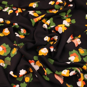 Viscose Rayon Floral Abstract Pattern Dressmaking Women Sustainable Soft Fabric