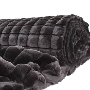 Blocks Faux Fur Jacketing Coating Luxury Pile Hat Throw Clothing OEKO TEX Fabric