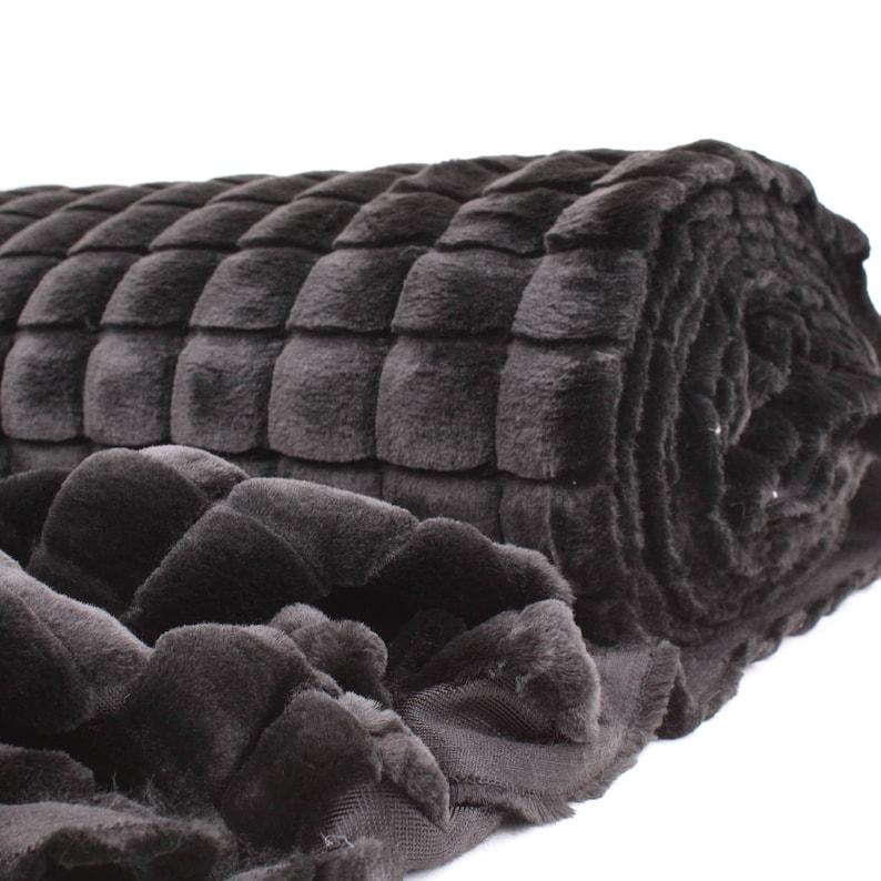 Blocks Faux Fur Jacketing Coating Luxury Pile Hat Throw Clothing OEKO TEX Fabric
