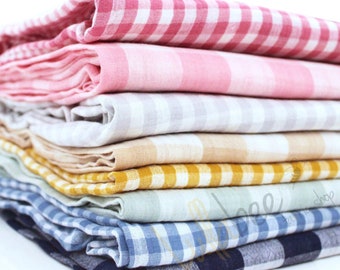 Checkmate Double Sided Cotton Double Gauze Gingham Oeko Tex PJs Muslin Fabric