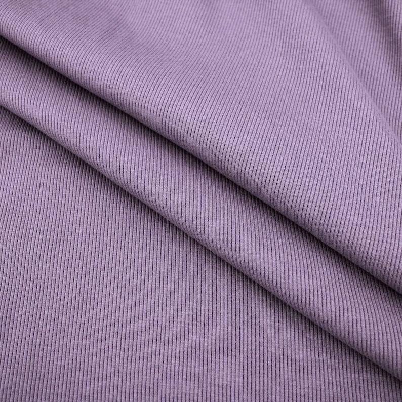 Fine Ribbed Cotton Jersey Soft Stretch Knitted OEKO-TEX Dressmaking Women Fabric image 5