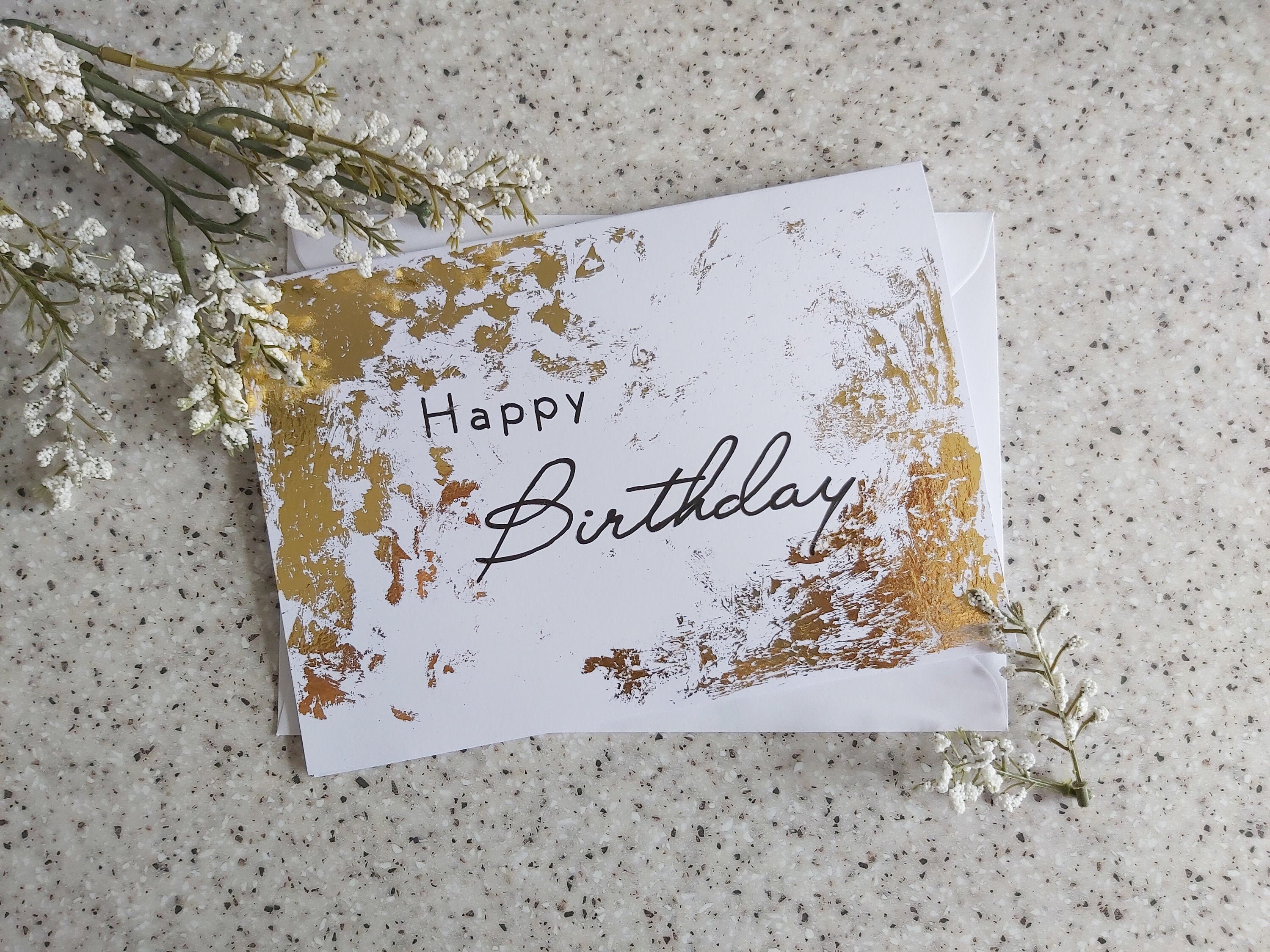 Gold Foil Birthday Card Etsy