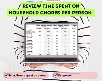 Interactive Household Division of Labour Chore List (Fillable Google Sheet)