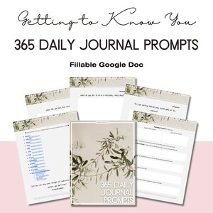 Getting to Know You | 365 Daily Journal Prompts (Fillable Google Doc)