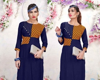 Latest kurti in rayon avail in small,medium,large