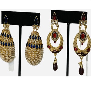 set of 2 Polki and kundan earring