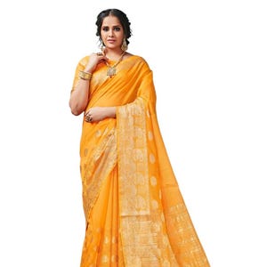 latest !! Party wear saree in yellow