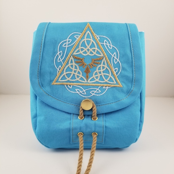 The 'Champion' Bag || Renaissance/Medieval Embroidered Square Belt Pouch/Sporran, Historical, Costume, Celtic
