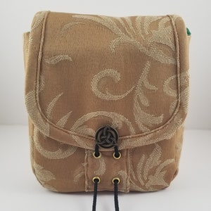 The &#39;Dualis&#39; Bag - Gold || Renaissance/Medieval Square Belt Pouch/Sporran, Historical, Costume, Celtic