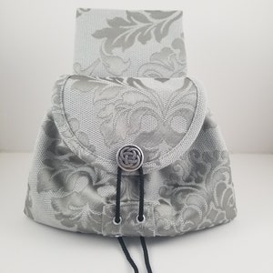 The &#39;Oliva&#39; Bag - Silver || Renaissance/Medieval Drawstring Belt Pouch/Sporran, Historical, Costume, LARP, Celtic