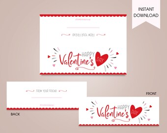 Valentine's Candy Bag Topper | Valentine Party Favor | Valentine's Day Kids Gift | Kids Treat Bag Topper | Printable | Instant Download