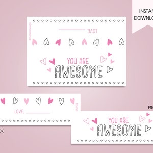 Valentine&#39;s Candy Bag Topper | Valentine Party Favor | Valentine&#39;s Day Kids Gift | Kids Treat Bag Topper | Printable | Instant Download