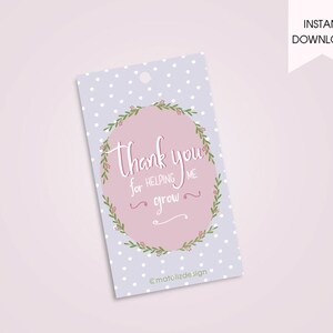 Merci d'avoir contribué à la croissance de Gift Tag | Fichier imprimable | Téléchargement instantané de la carte de fête des mères | Étiquette-cadeau d'appréciation des enseignants | Étiquette cadeau