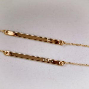 Initial necklace / Gold / Silver / Personalized necklace / Custom made jewelry / Handmade jewelry / Bar necklace
