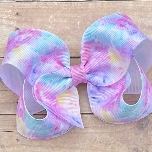 Pastel Rainbow Hair Bow Hair Bows Pastel Ombre Unicorn Bow Etsy