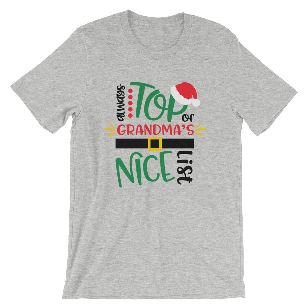 Top of Grandma's Nice List Shirt Funny Christmas Tshirt | Etsy