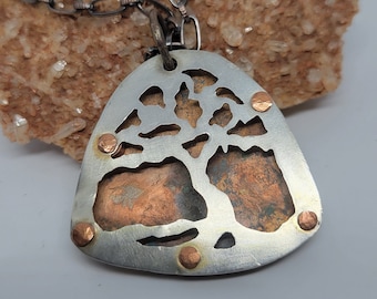 Tree of Life, 3-D, in Silver and Copper