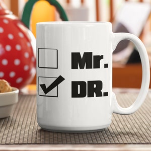 Doktermok - doctoraatsstudent - doctoraatsmok - dokterscadeau - aangepast - cadeau - DR - dokterscadeau gepersonaliseerd - mannen - cadeau voor hem - keramische mok