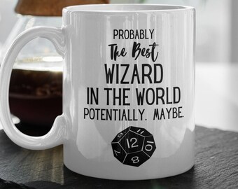 Dungeons and Dragons Wizard Gift - D20 Ceramic Mug - Funny Dnd Mug