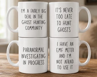 Tazza per cacciatori di fantasmi, regalo per investigatori del paranormale, scegli tra 4 design, tazza per cacciatori di fantasmi, regalo per la ricerca EVP