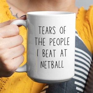 Netball Player Gift - Netball Coach Funny Gift - Keyring Netball Keychain - Mug Netball Funny - Netball Team Shirts - Funny Netball Team Mug