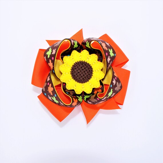 sunflower baby bow