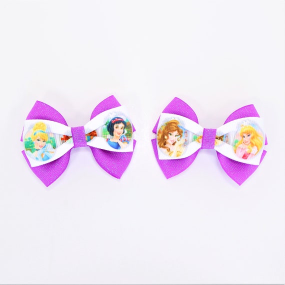 Set Of 2 Small Bows Princess Hair Bows Disney Princess Bows Etsy