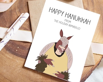 Happy Hanukkah from the Holiday Armadillo | Friends | Ross | Hanukkah Card