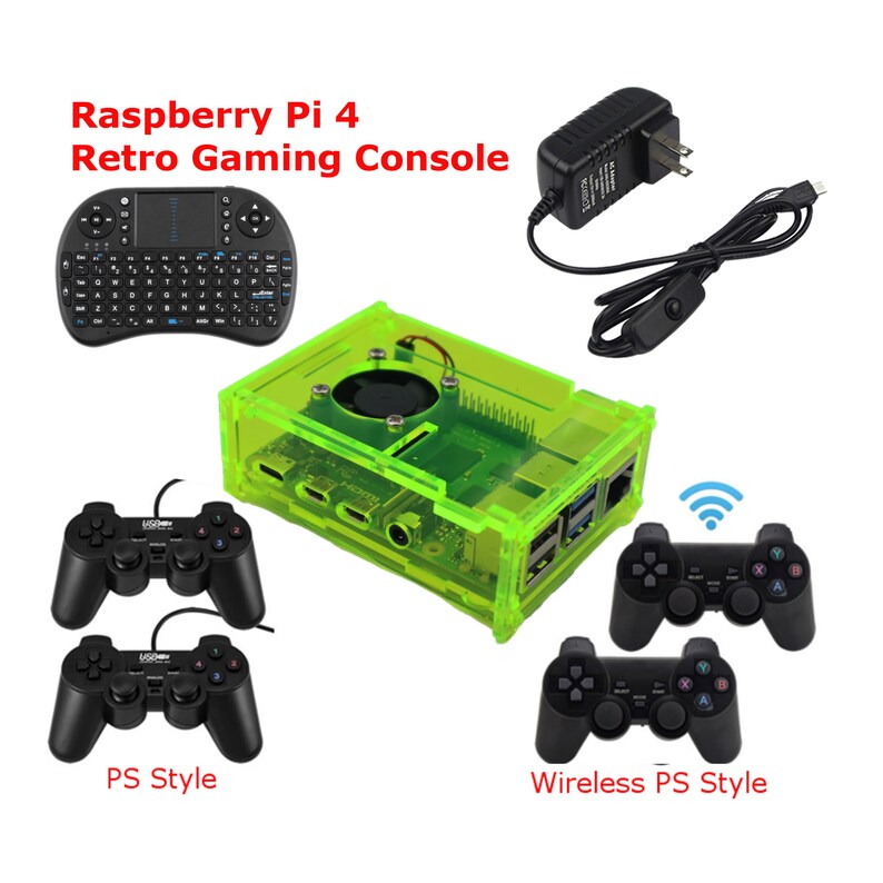Raspberry Pi 4 Retro Gaming Console with Controllers | Etsy