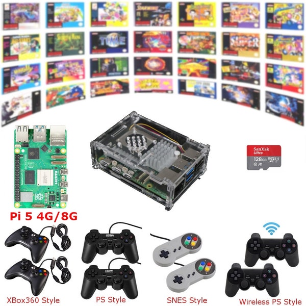 Raspberry Pi 5 Game Kit G5B02 Retro Game Console Fully Loaded