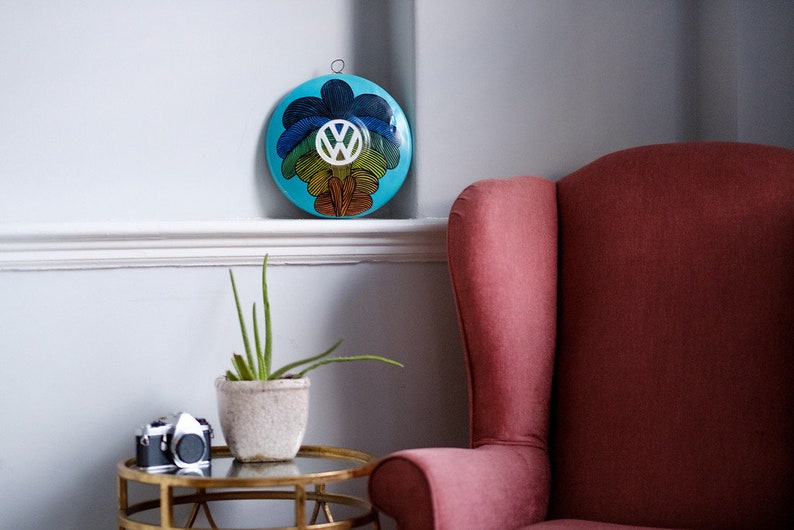 Authentic Hand Painted VW Hubcaps Volkswagen Artwork Etsy