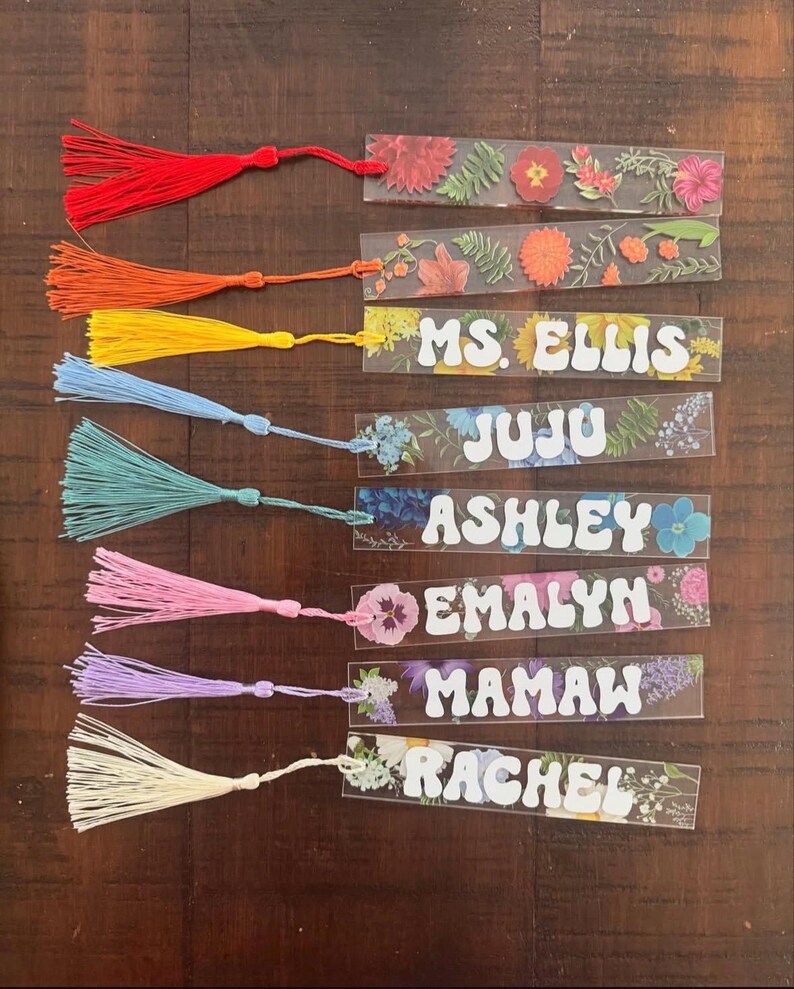 Personalized Name Bookmarks, Teacher Gift, Book Lover, Bridesmaid ...