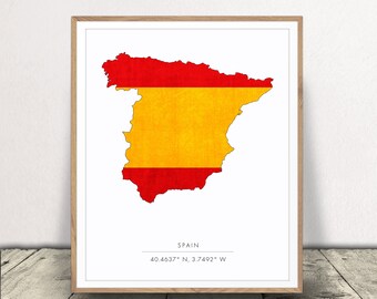 Spanien Flagge Plakat Etsy