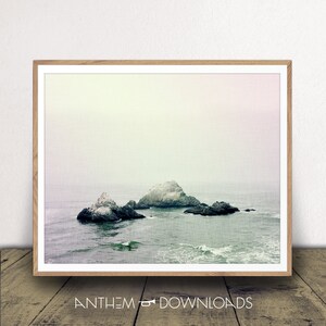 Ocean Waves Art Print - Cool Winter Scene at the Beach Poster - Instant Download - Printable Artwork!