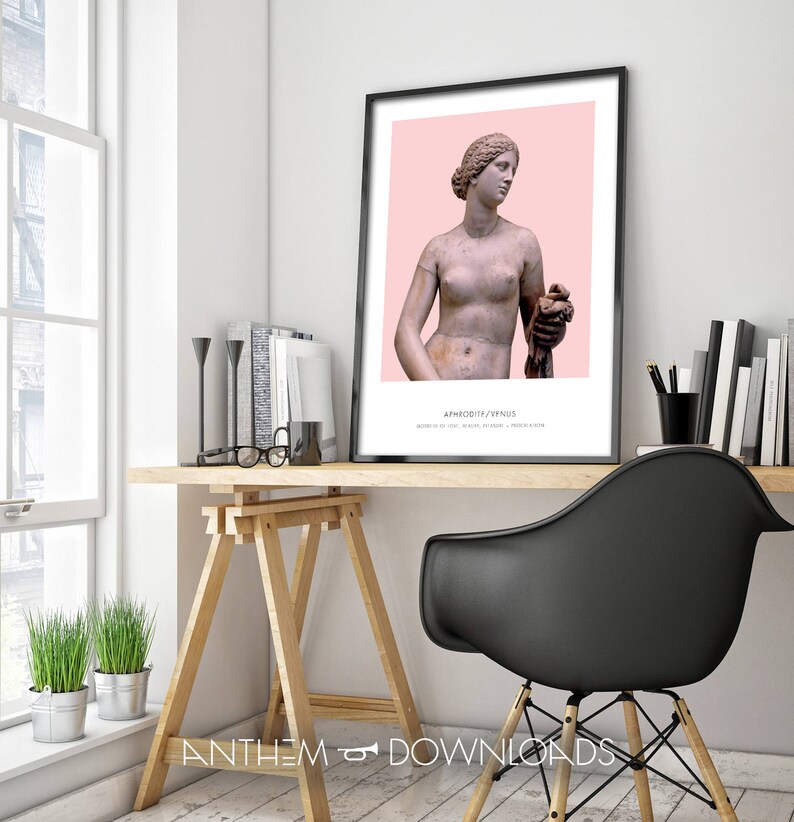 Aphrodite Art Print - Greek Mythology Wall Art - Aphrodite Statue Bust Print - Modern Home Decor - Classroom Poster - Printable! image 4