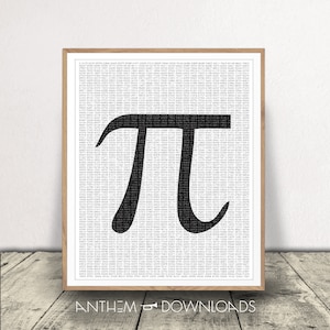 Druckbare Mathe Kunst - PI Kunstdruck - 3.14 Numerisches Poster - Mathe Schüler und Lehrer Kunstwerk - Klassenzimmer Dekor - Sofortiger digitaler Download