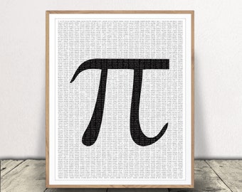Printable Math Art - PI Art Print - 3.14 Numerical Poster - Math Student and Teacher Artwork - Classroom Decor - Instant Digital Download