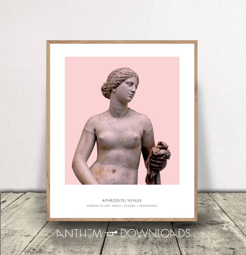 Aphrodite Art Print - Greek Mythology Wall Art - Aphrodite Statue Bust Print - Modern Home Decor - Classroom Poster - Printable! image 1