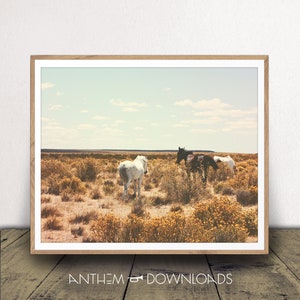 Wild Horses Poster - Horse Art Print - Animal Lover Gift - Equestrian Wall Art - Farmhouse Decor - Instant Download