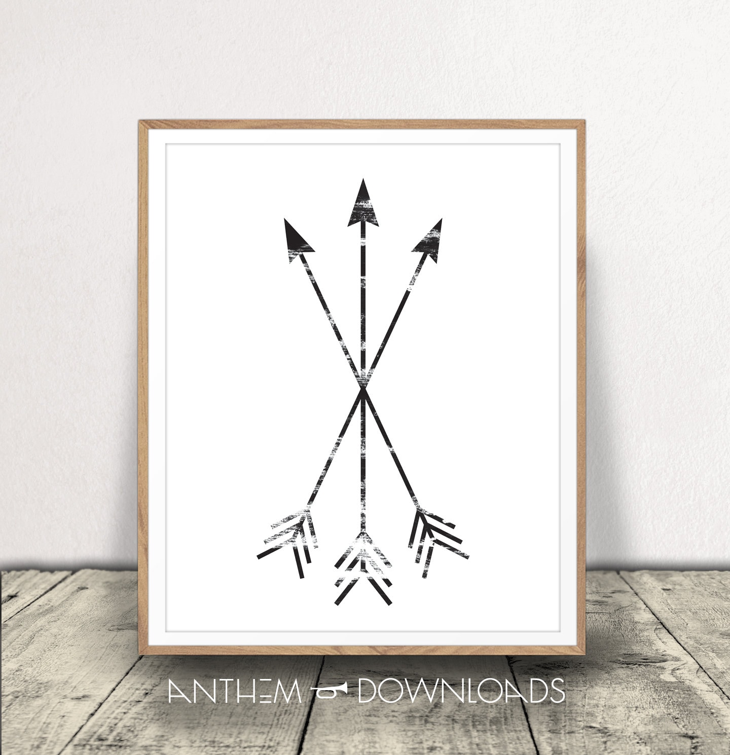 Black and White Crossed Arrows Print - Tribal Art - Modern Home