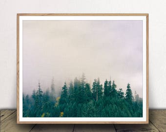 Foggy Trees Art Print - Forest Poster - Nature Photography - Outdoorsy Wall Art - Instant Download!