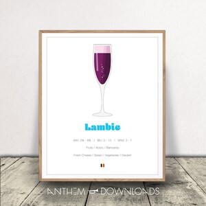 Lambic Print - Beer Poster - Party Decoration - Bar Sign - Beer Gift - Printable Art - INSTANT DOWNLOAD!