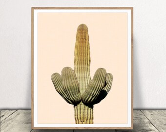 Cactus Art Print - Saguaro Cactus Download - Desert Decor - Warm Colors - Nature Wall Art - Print At Home!