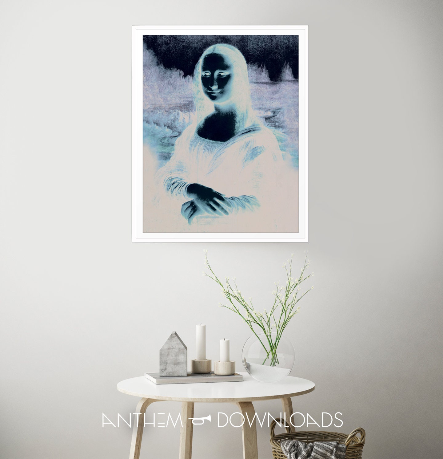 PRINTABLE Mona Lisa Inverted Colors DIGITAL DOWNLOAD 