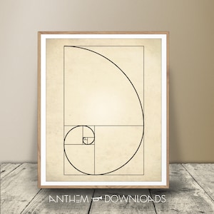 Fibonacci Print - Science Decor - Math Poster - Fibonacci Sequence Wall Art - Sacred Geometry - Instant Download!