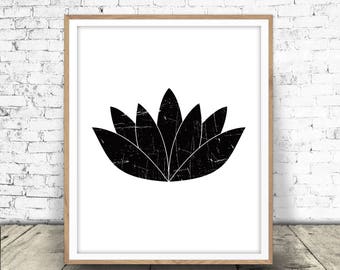 Lotus Flower Print - Printable Yoga Art - Yoga Studio Decor - Buddhist Wall Art - Instant Download!