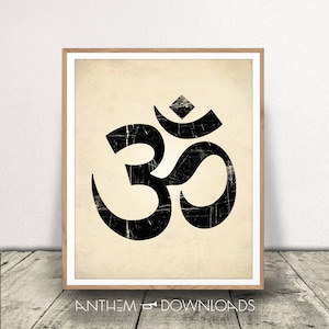 Om Symbol Printable, Yoga Wall Art, Hindu Wall Decor, Aum - Ohm - Om - Multiple Size Files Included! - Instant Download